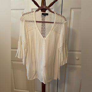 KAREN KANE WHITE GAUZE FLOWY TOP M
